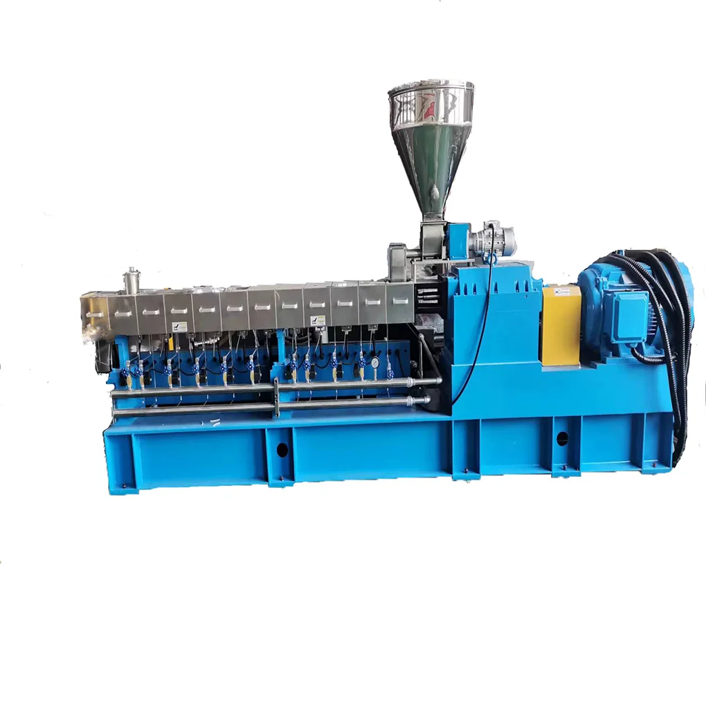 Pp/pe+20%80% Calcium Carbonate Filler Masterbatch Twin Screw Compounding Extruder / Color Masterbatch Making Machine