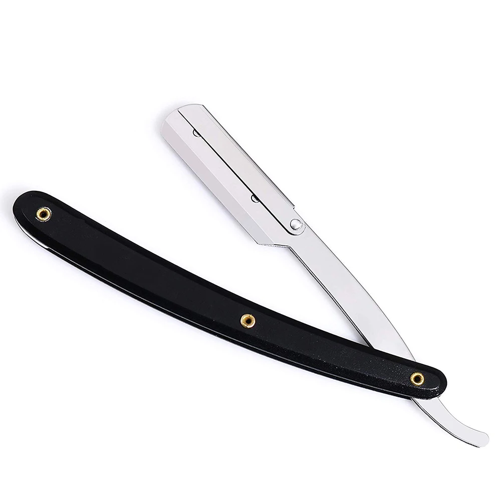 Straight Razors With Solid Brown Maple Wood Handle Stainless Steel Fixed Blade Razors Hair Shaving Razors