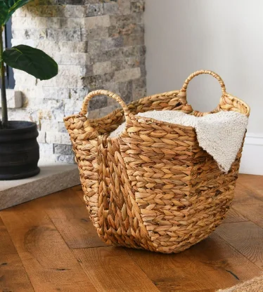 Large Handwoven Storage Basket Customized Floor Tabletop Basket Washroom Laundry Multipurpose Usage