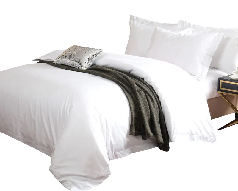Luxury Hot Selling Hotel Bed Linen 100% Pure Combed Cotton Mercerized Sateen Single Size Duvet Cover Bedding Set Customizable