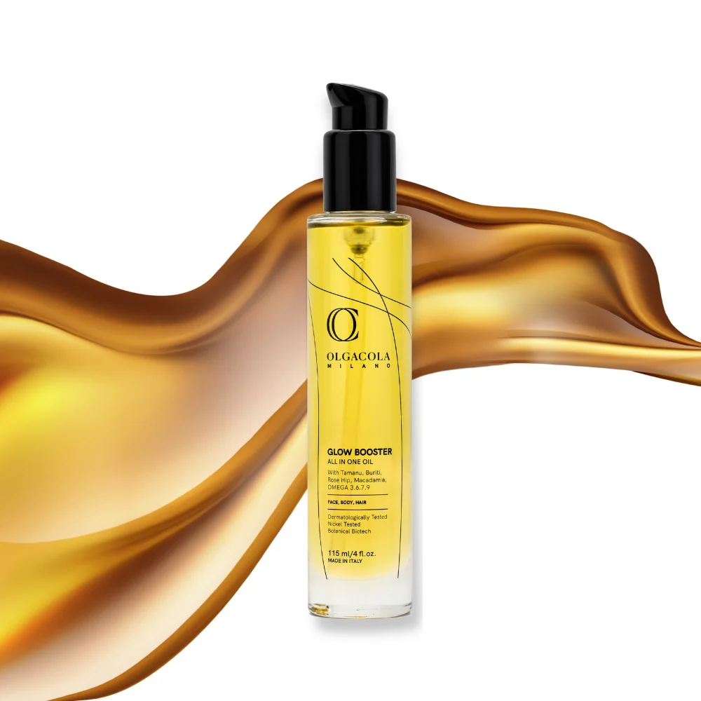 Best Italian Quality Glow Booster Oil Multi Active All in one Face Body Hair Vegan Organic Tamanu Buriti Oil Omega 3,9