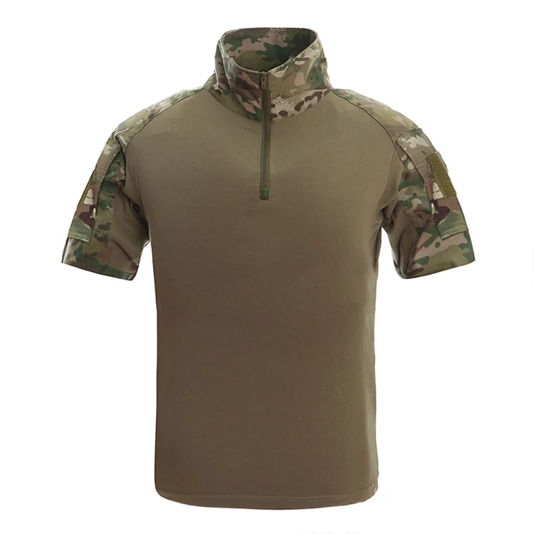 Hot Sale Men Tactical Combat T Shirt Custom OEM Manufacturer Long Sleeve T Shirt Camouflage Uniform  XXL