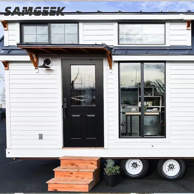 on wheels tiny home Factory price modern container home outdoor ready made luxury log prefab beach house