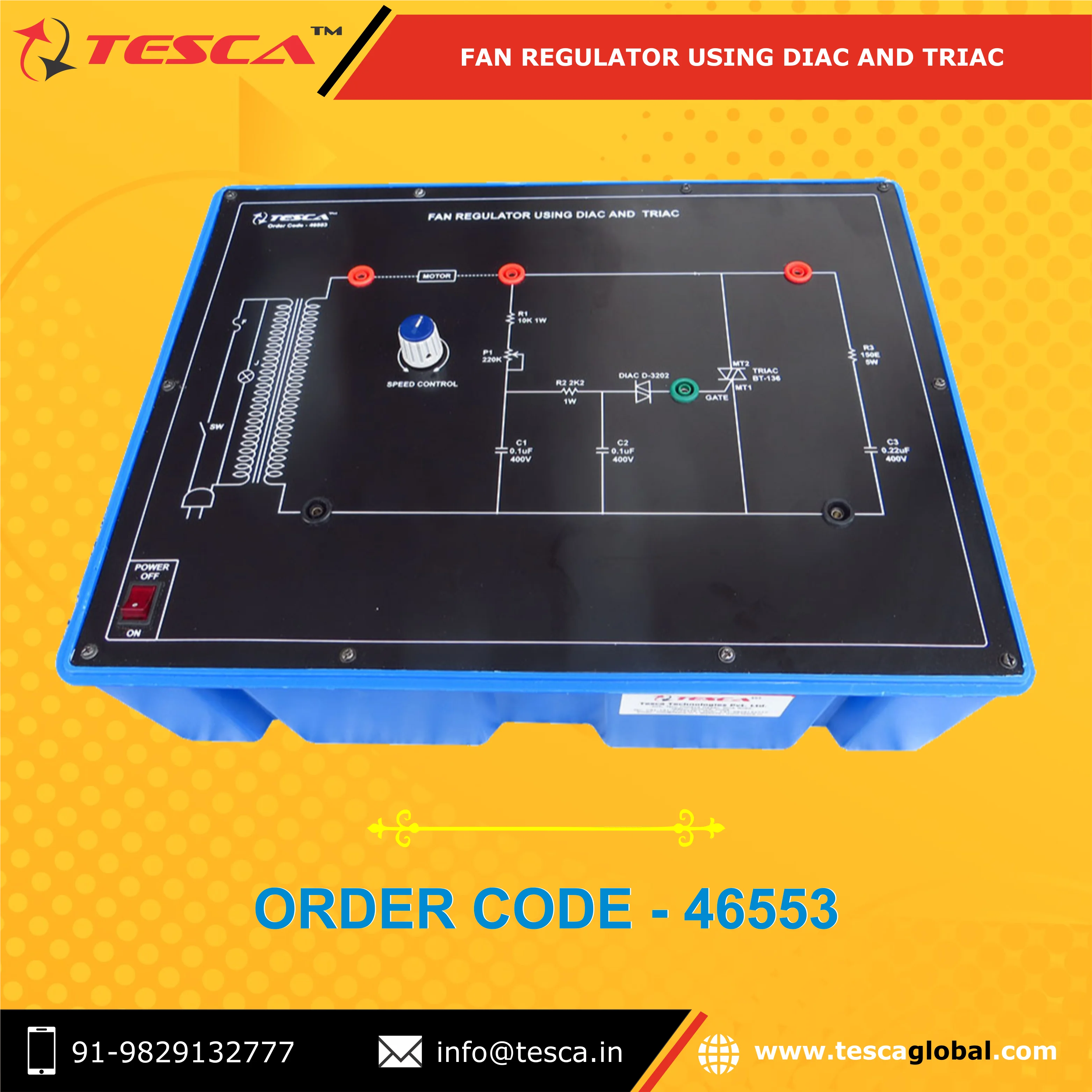 Fan Regulator Using Diac and Triac Trainer - Power Electronics Trainer