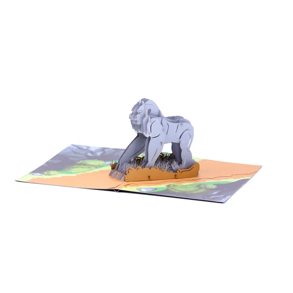 Новый дизайн животных 3D всплывающие открытки для свадебного приглашения на Рождество и спасибо поздравительных целей