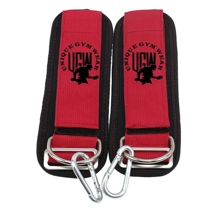 Customized Logo D-Ring Ankle Strap Pink Neoprene Cable Ankle Straps For Cable Machines