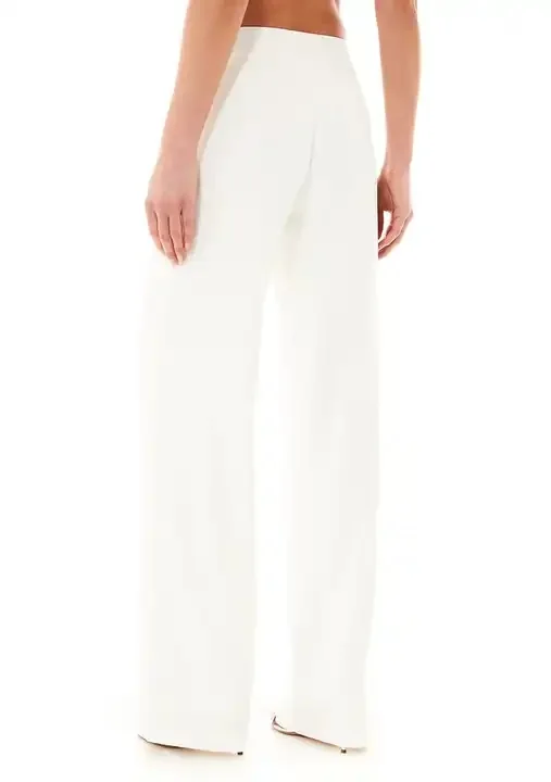 High Quality Breathable Clothing Colotte Elastic Waist Fashion Sustainable Office Wear Formal Women Pants OEM Service Trousers