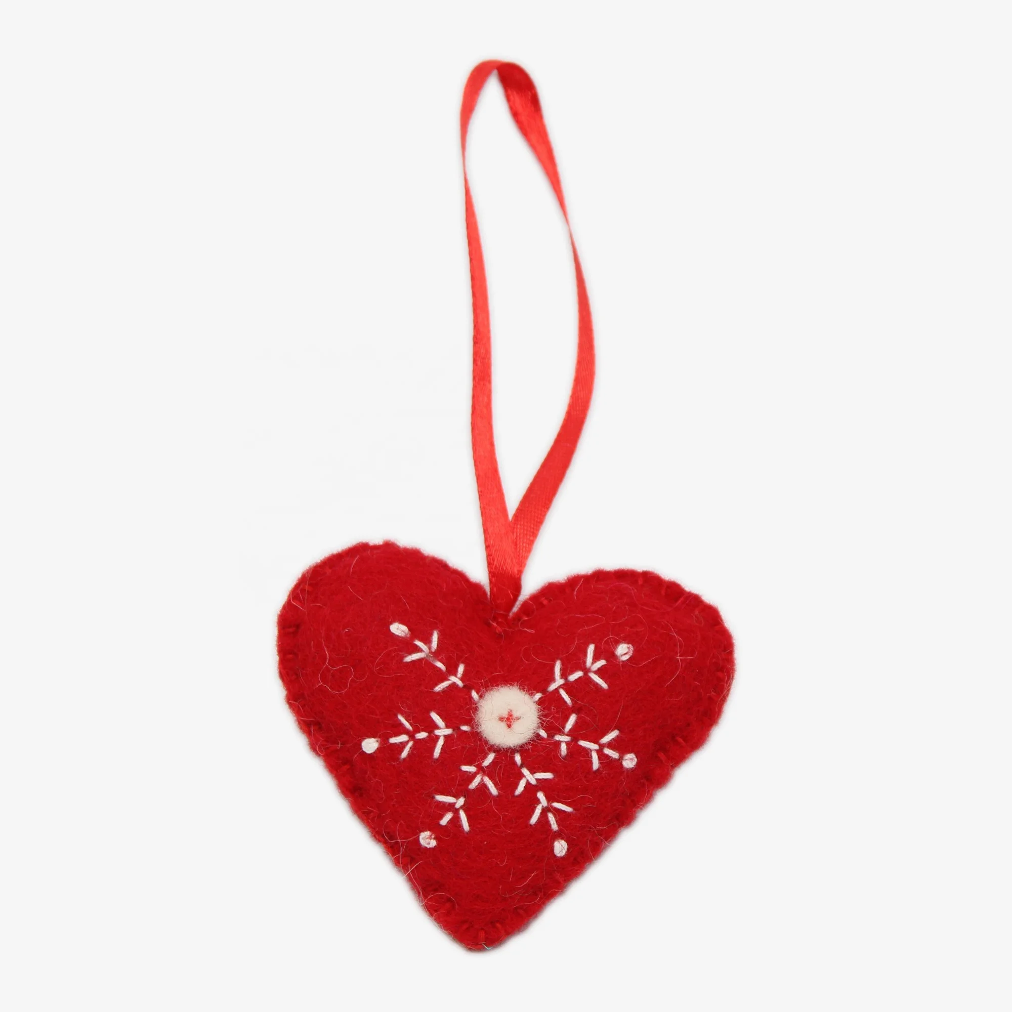 Подвесные Украшения из фетра в виде красного сердца для Дня Святого Валентина свадьбы Рождества домашний декор | Фетровая шерсть Новой Зеландии ручной работы 100%