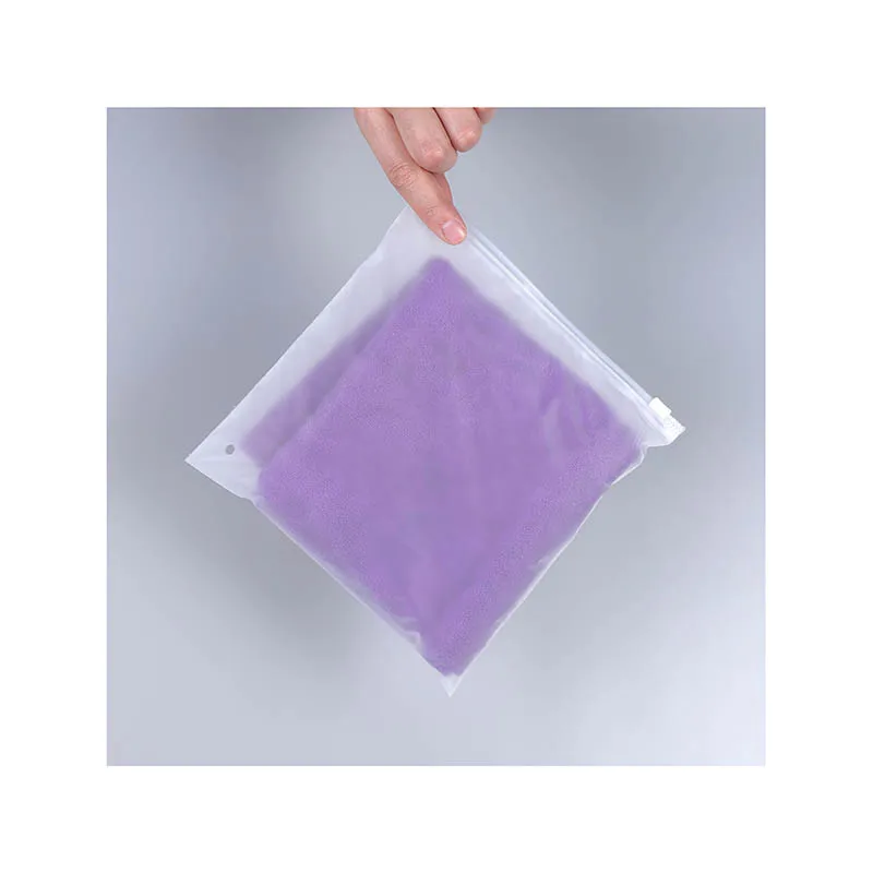 Customize recyclable frosted plastic garment zip lock pouch swimwear packaging zipper bag for clothes