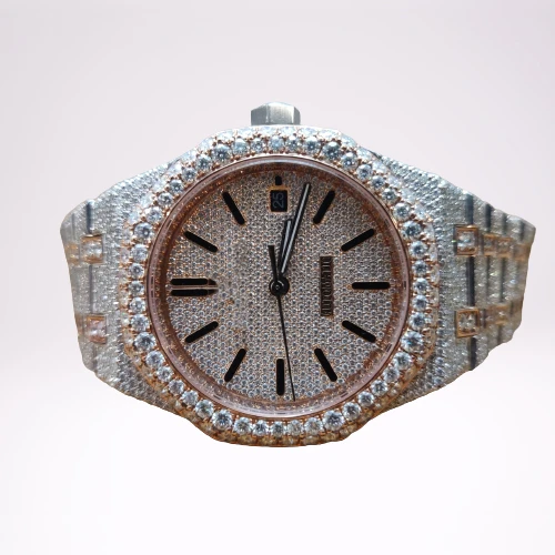 Iced Out Watch Moissanite Diamond VVS Stainless Steel VVS Custom Logo Moissanite Watch For Men
