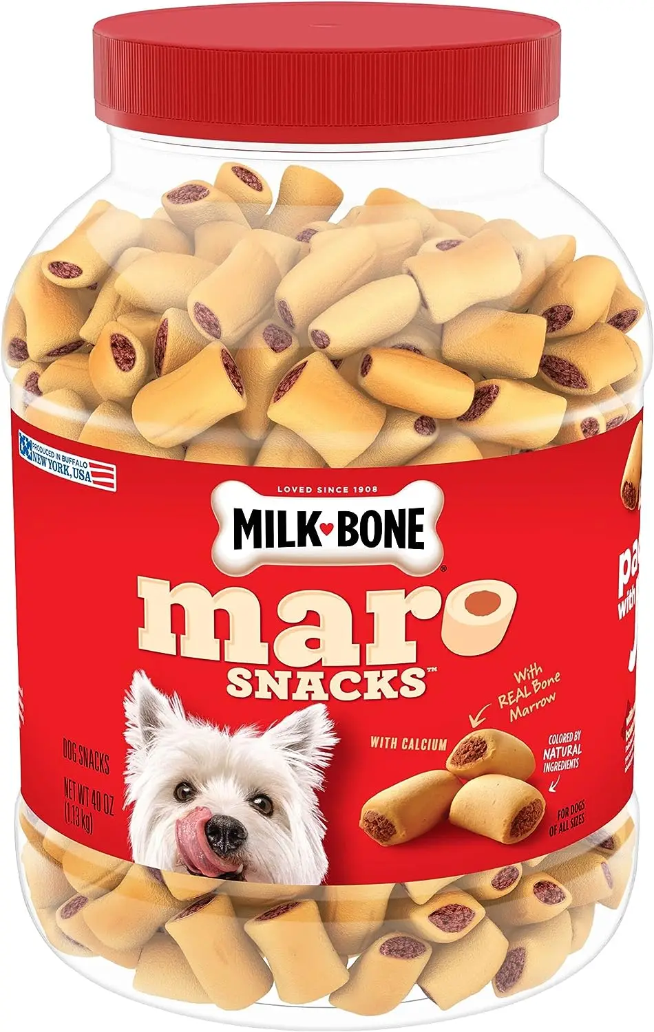 Snacks Dog Treats, Beef, 40 Ounce with Real Bone Marrow and Calcium