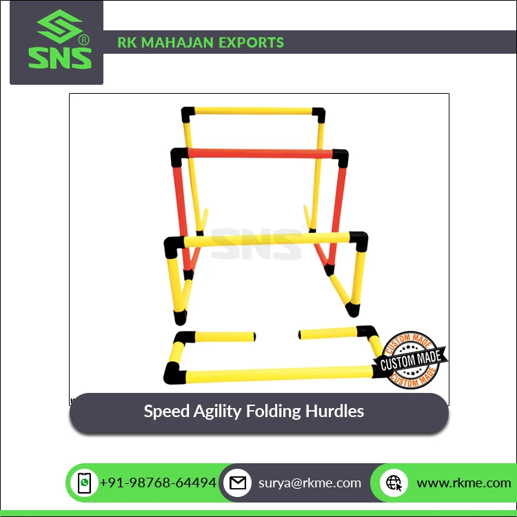Best Quality Light Weight Fully Foldable PVC Material Made 50 cm Width Speed Agility Folding Hurdles From Indian Supplier