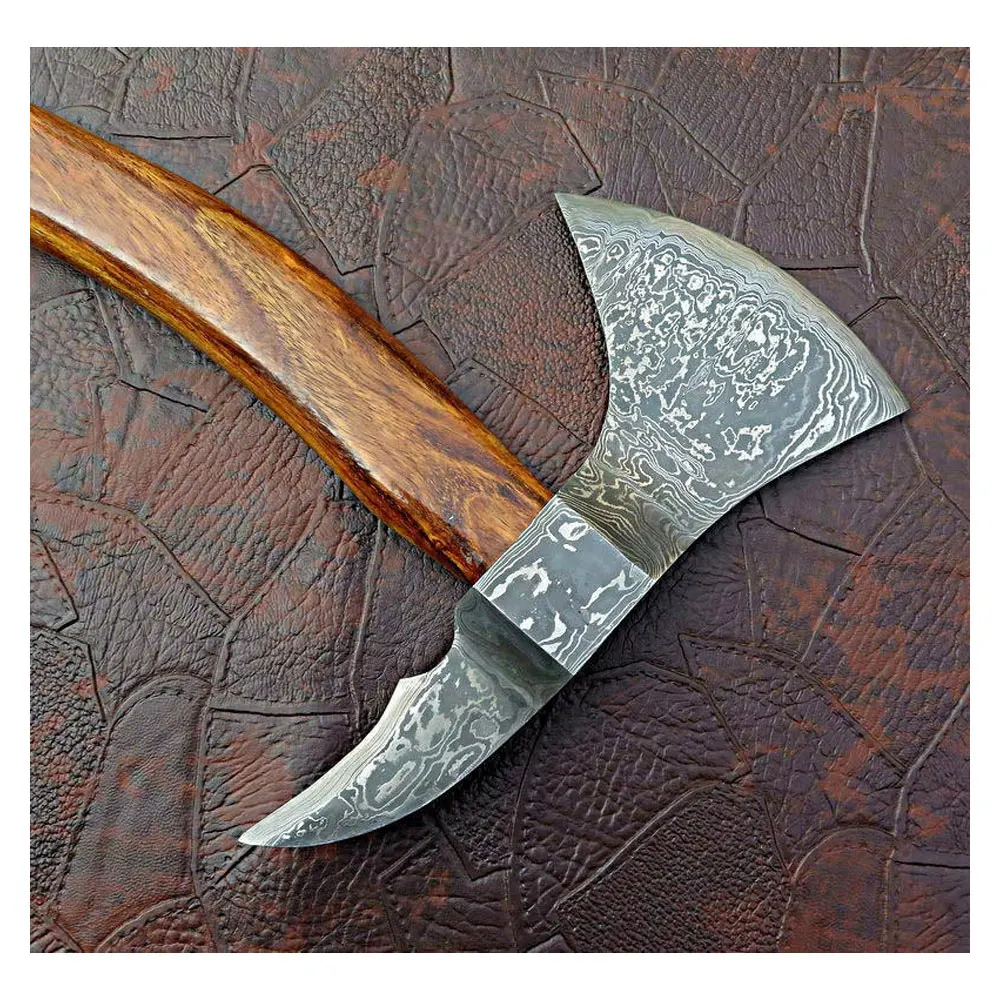 Hand Forged Large Viking Hand Engraved Pattern Hunting Hatchet Axe Felling Splitting Axe For Camping Survival And Outdoor