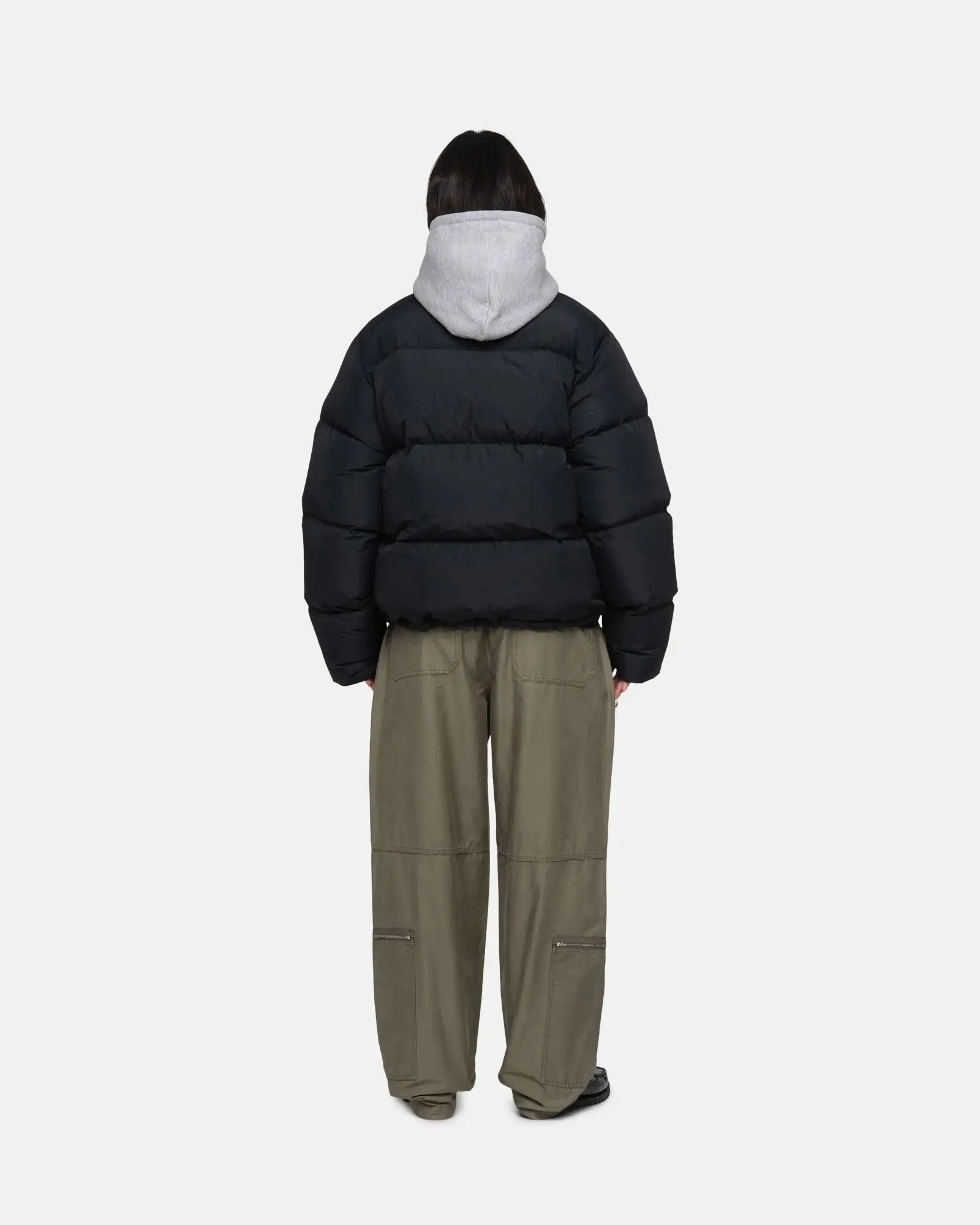 OEM Custom Made Wholesale Women Loose Oversize Cargo Pants 4 Metal Zipper Pockets Adjustable Hem Summer Flight Pants