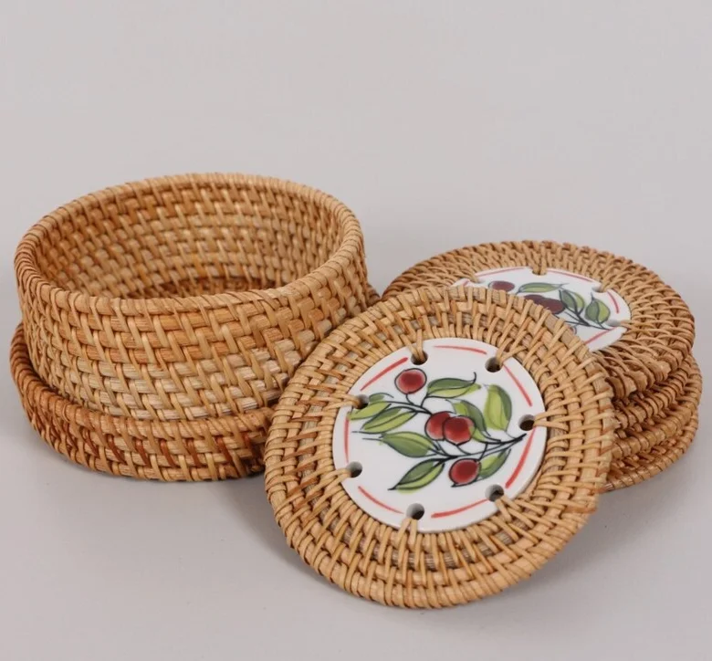 Coasters, Decorative Accessories, Home Decor, Rattan, Bamboo, Supla, Glass Accessory Hot Sales 2024