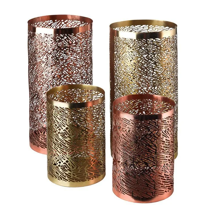 Massive Collectible Iron Etched Leaf Design Tea Light Candle Holder Beautiful Flickering Reflections The Dark Decorative Lamp