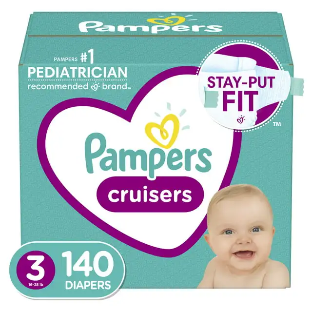 Pampers Cruisers Active Fit Diapers, Size 3, 140 Count