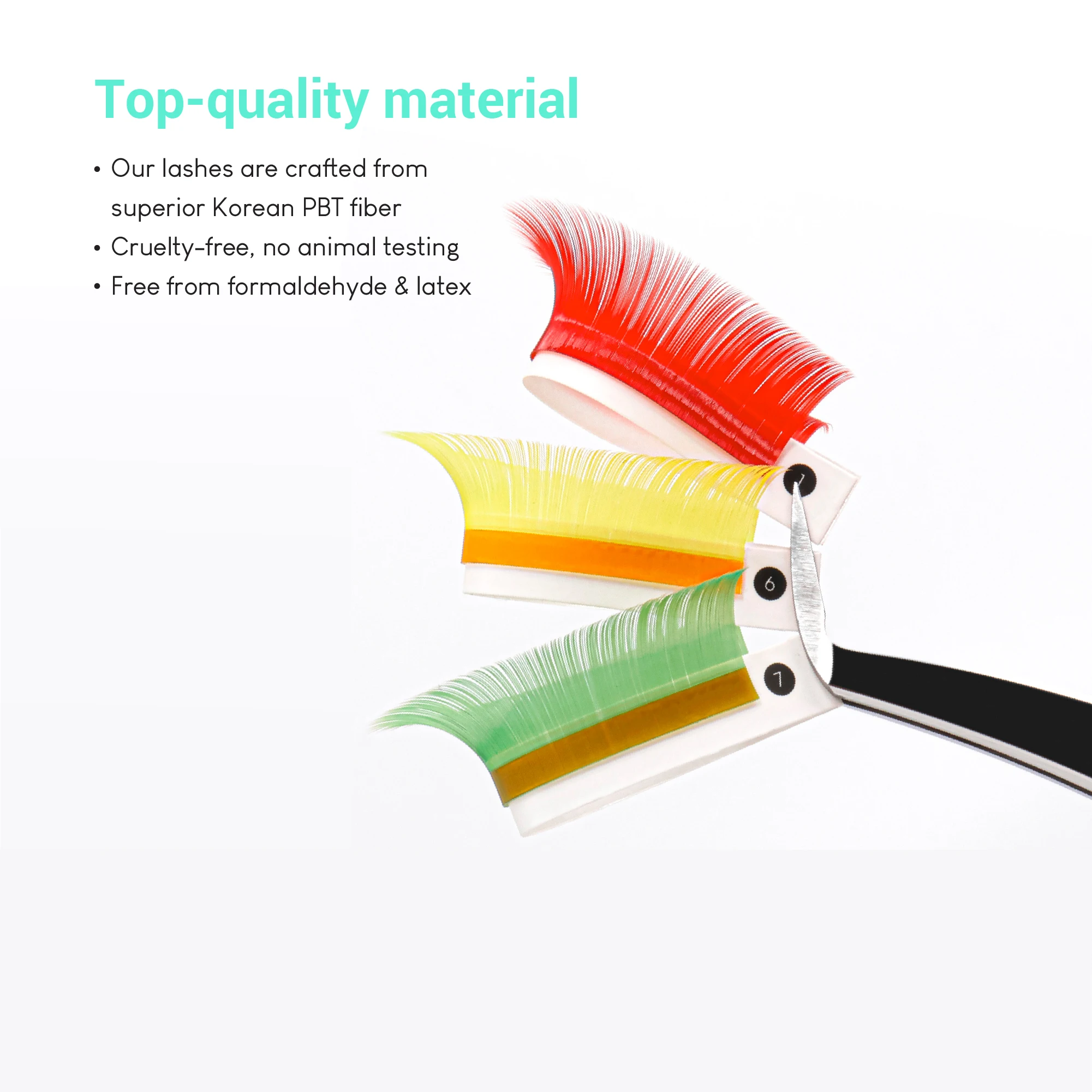 Cruelty-free radiant mini box color lash extensions colored lashes silk lashes wholesale faux mink eyelashes wholesale C CC D DD