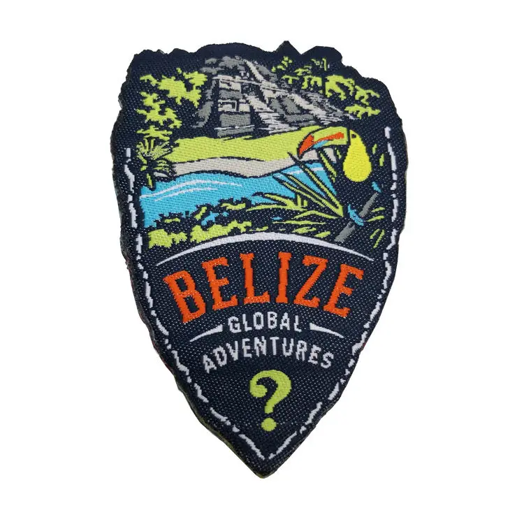 Customized Woven Patches Club Logo Woven Clothing Patches Custom Woven Embroidered Minimum LOGO Patches Hook Backing
