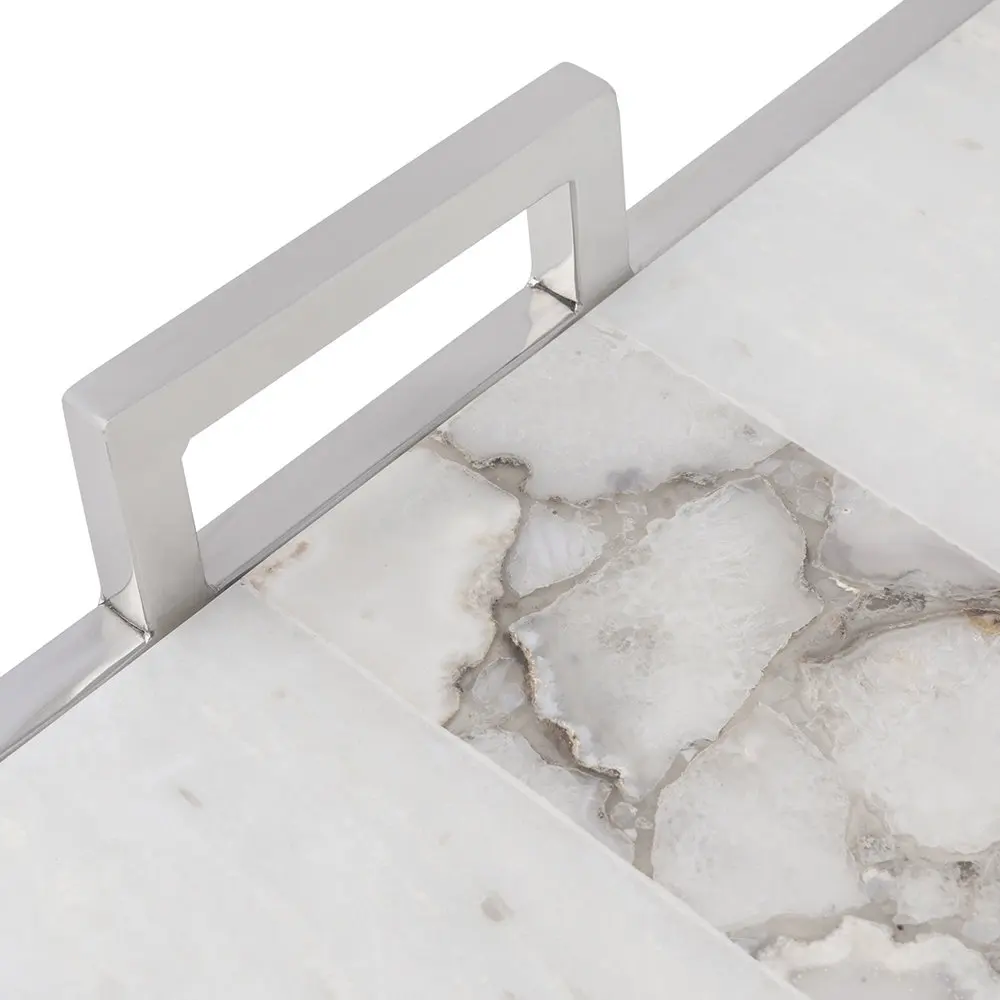 Agate Stripe Tray with Handles