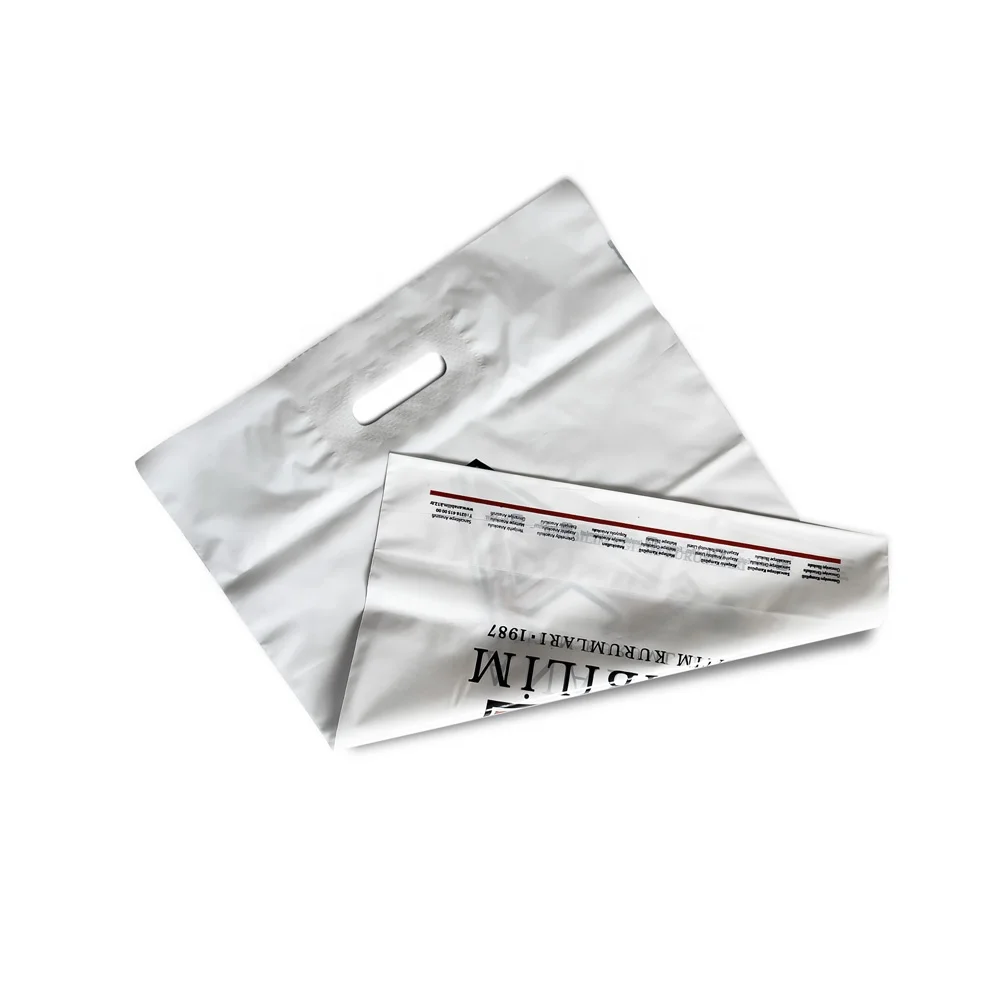 MDPE Disposable Wholesale Reinforced Die Cut Plastic Bag with Logo for Shopping from the Manufacturer