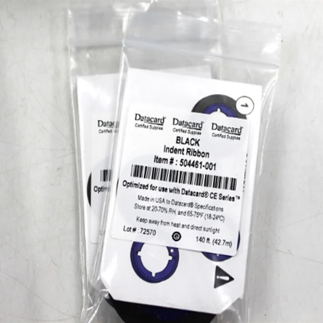 Datacard CE840/CE870 Card Embosser Black Indent Ribbon Datacard 504461-001