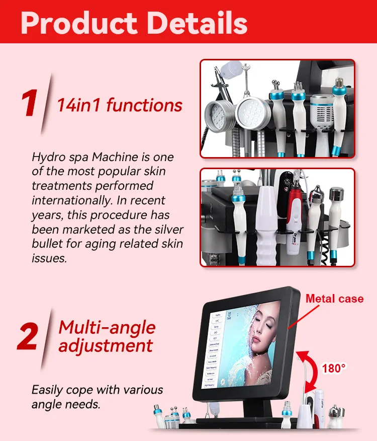 Professional 12 In 1 Aqua Peeling Machine Hydra Oxygen Facial Diamond Dermabrasion Machine