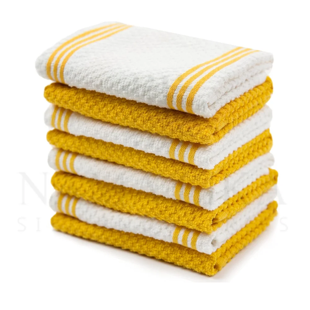 Buy Streak-Free Lightweight Custom Logo Design Cotton Premium Quality Cleaning Kitchen Towels