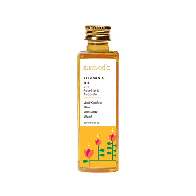 AURAVEDIC VITAMIN C OIL FOR FACE WITH GRAPE SEED, POMEGRANATE, ROSEHIP - 100ml