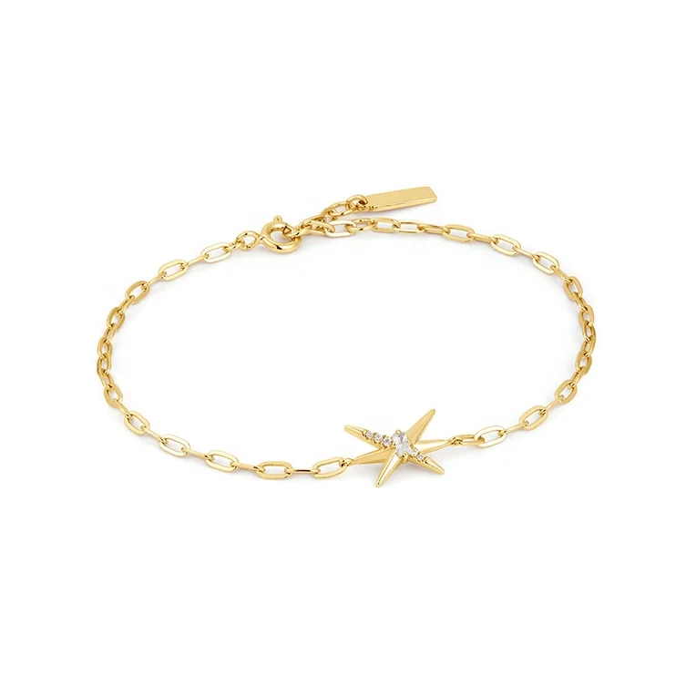 925 из стерлингового серебра 14K/18K позолоченный Vermeil Изящные ювелирные изделия оптом с шипами очаровательный тонкий браслет на цепочке для женщин