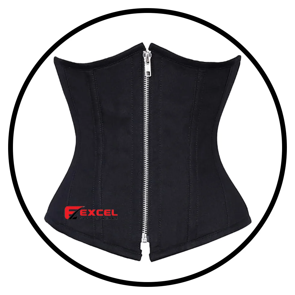 High Quality Beautiful Cotton Corset for Women Black XS Size Steel Boned Waist Trainer with Lace Decoration