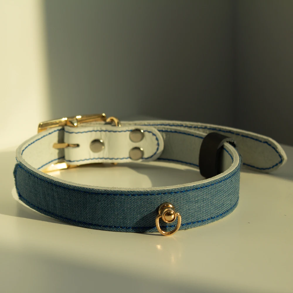 Stitching Leather Dog Collar