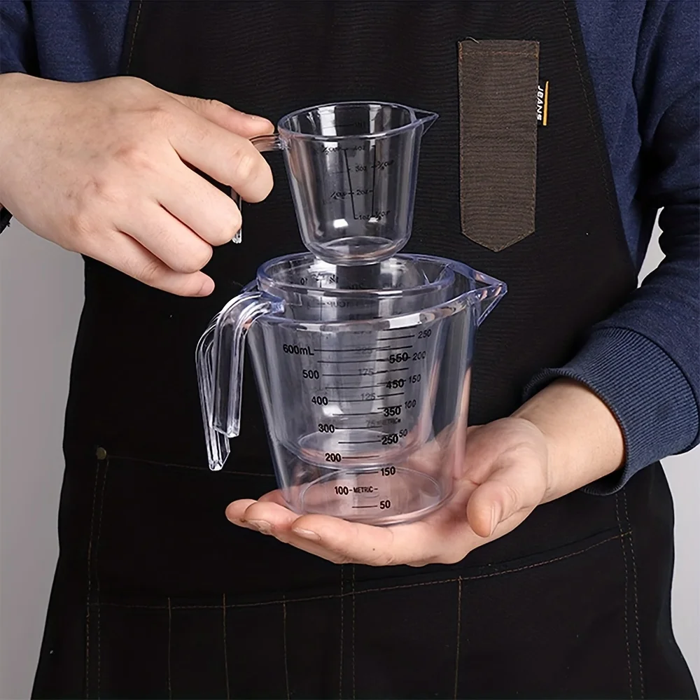 150-1000ml 17*13cm Transparent Brown Kitchen Liquid Double sided Measuring Cup BPA Free Plastic Measuring Cups Set Baking Tools