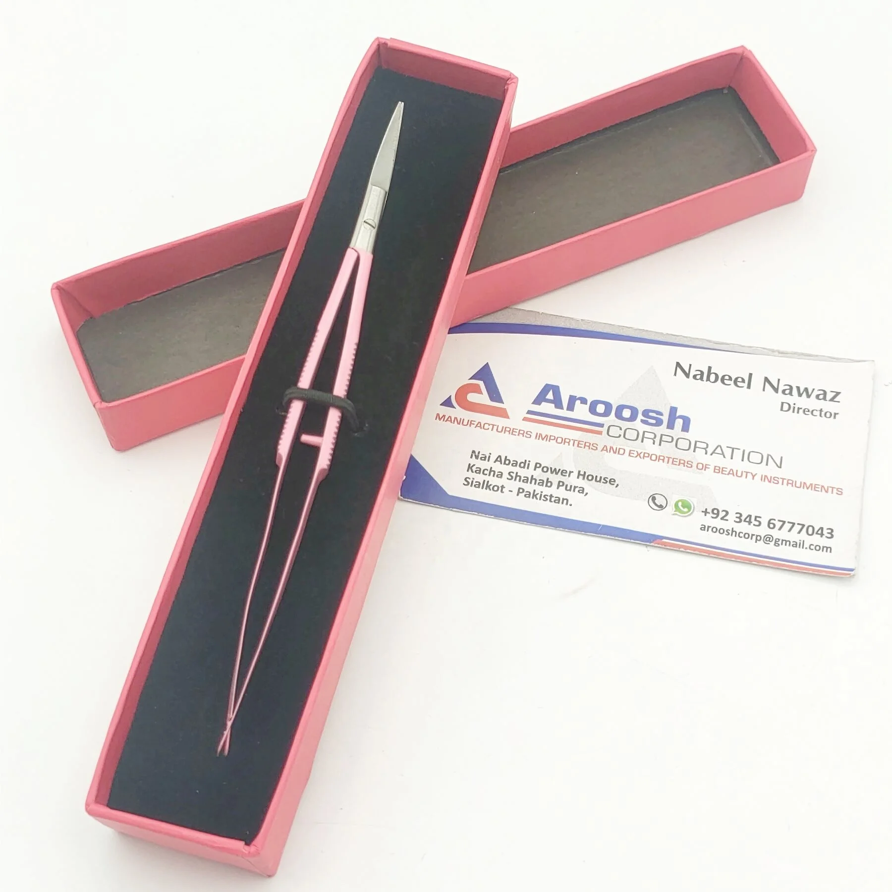 Baby Pink Coated Stainless Steel Micro Spring scissors Eyelash Scissor