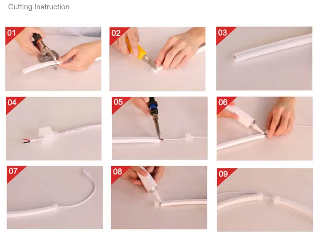 Customized different length LED Waterproof Tube 24V DC 2835 Flexible LED Neon Light