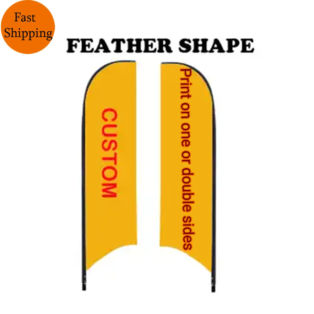 Custom Promotional Flag Giant Telescopic Wind Blade Feather Flag for Real Estate Sale