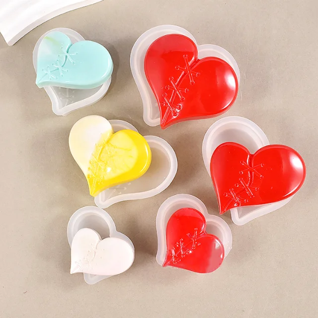 DLR1152 оптовая продажа сделай сам гипсовое мыло шитье ремонт форма в форме сердца брелок подвеска силиконовые формы для эпоксидной смолы