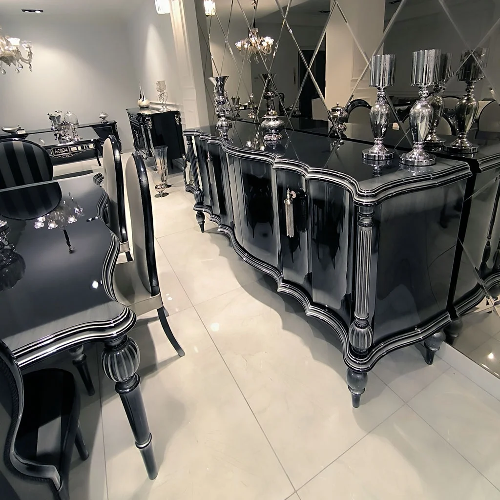 European Dark Brown Vintage Antique Furniture Wooden Sofa Living Room Dining Table Luxury Carving Chair Console China Cabinet