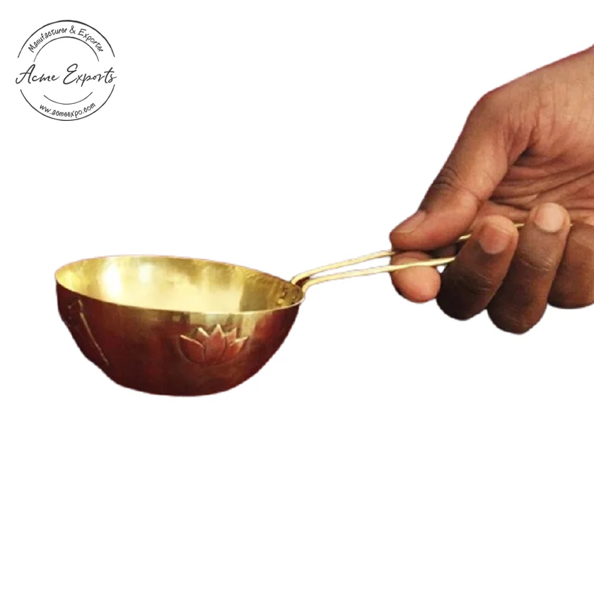 Hot Selling Handcrafted Tea Strainer with  lotus in Brass for Tea and Coffee Table Top