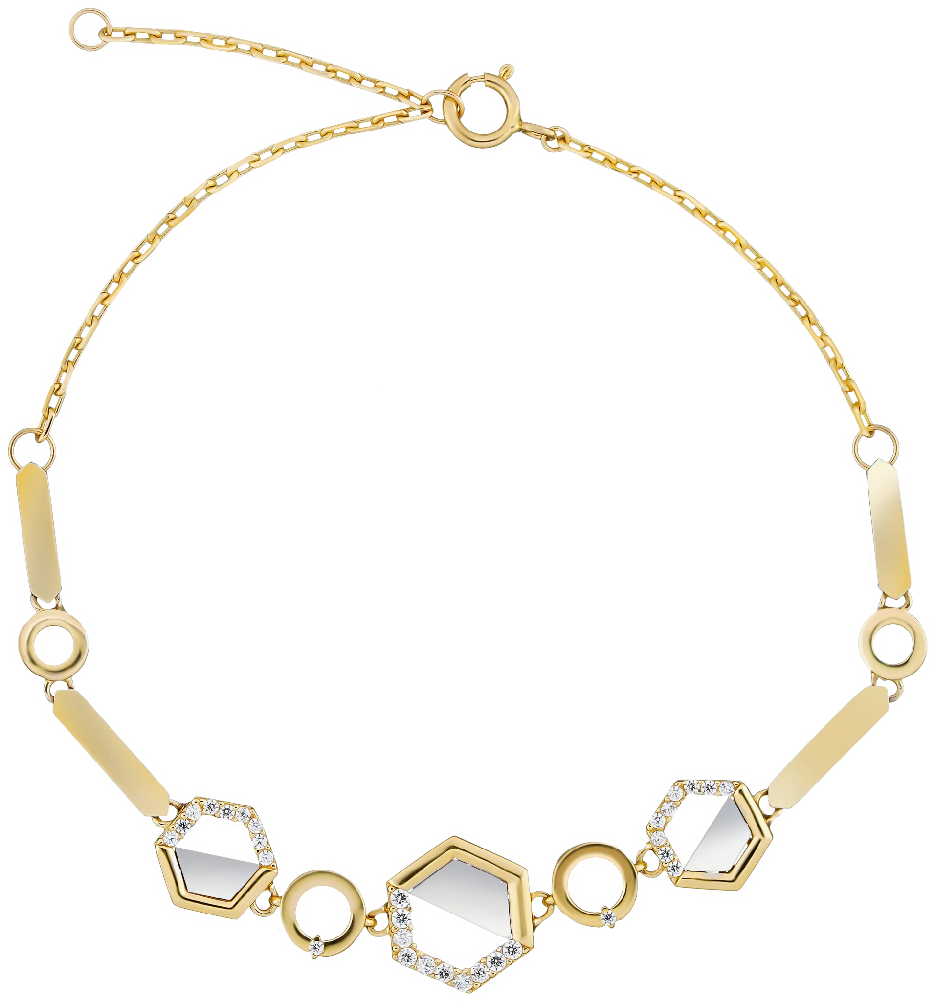 14K Gold Fine Jewelry Bracelets & Bangles for Woman Yellow gold & white gold bracelet HTJ Brand Vietnam Manufacturer LCC108