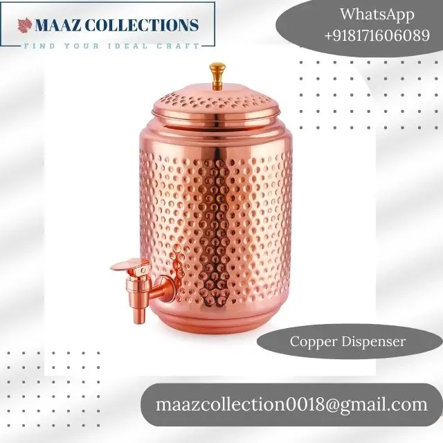 Unique Design Handmade Copper Water Drink Dispenser With One Tumbler Home & Hotel & Restaurant & Kitchen Items