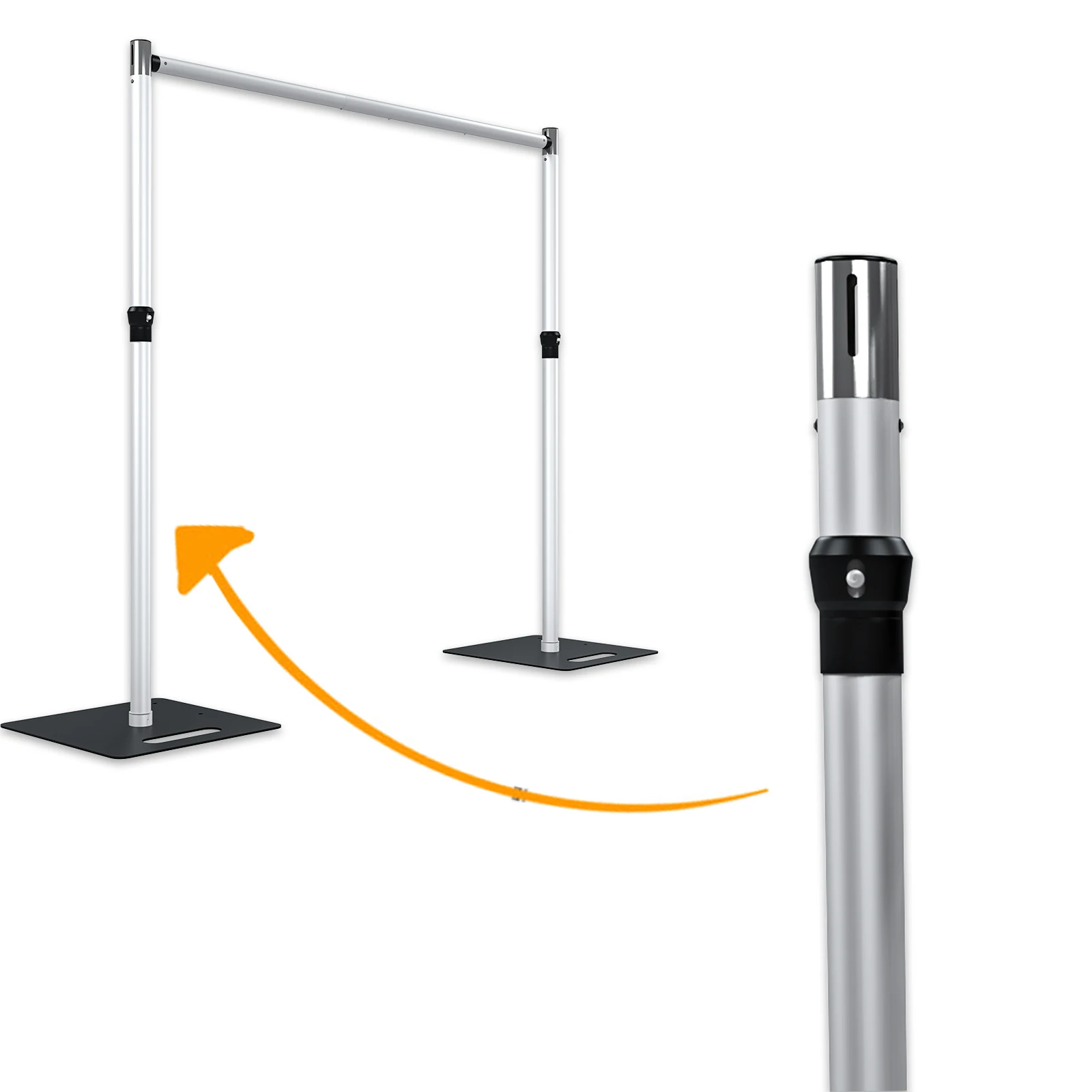 Adjustable Uprights Telescopic Slip-fit Upright 5-20ft with slip lock collar for Pipe and Drape Systems Arch Backdrop stand