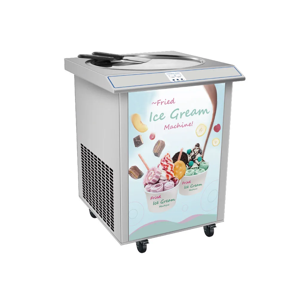 CE approved commercial fried ice cream roll machine cold plate ice cream maker rolled ice cream equipment for sale