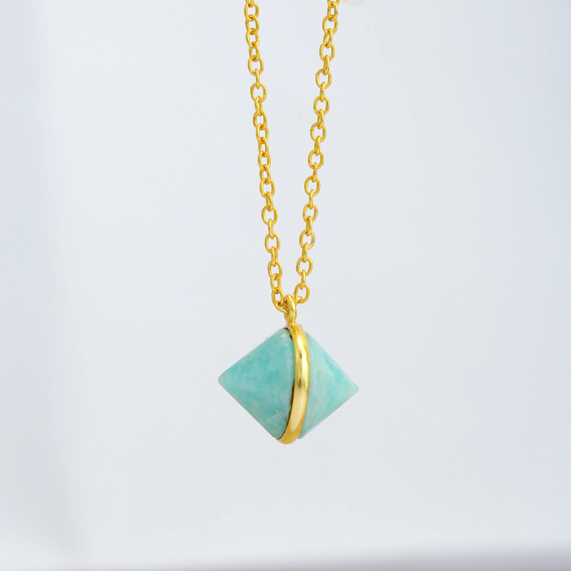 High Quality 925 Sterling Silver Woman and Girl Classic Stylish Handmade Wholesale Supple Amazonite Fancy Necklaces