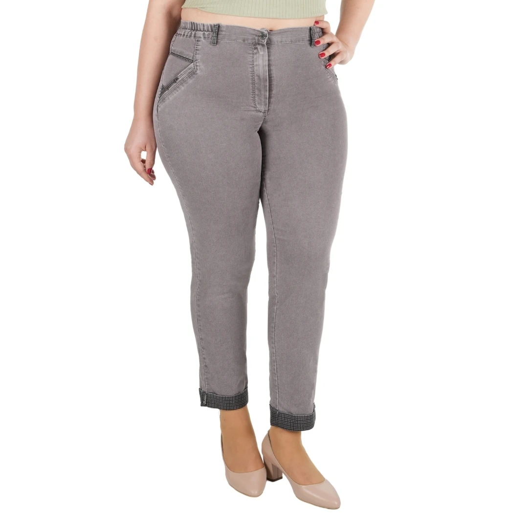 Женские эластичные брюки с высокой талией