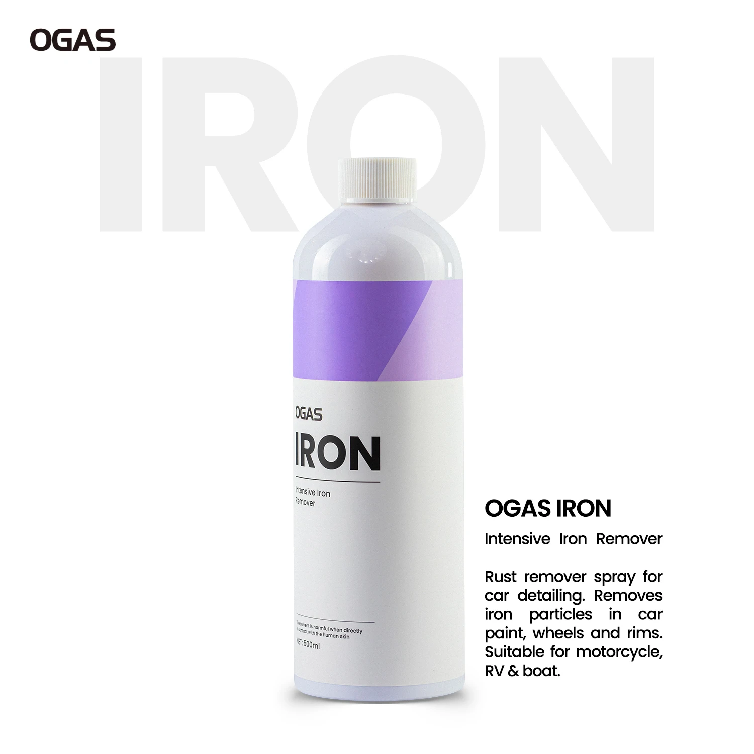 OGAS Iron - Iron And Rust Remover Spray for Car Detailing  Removes Iron Particles in Car Paint Motorcycle RV & Boat rust remover