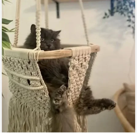 Handmade Baby Macrame Swing with Cotton Cushion  Macrame baby swing With Custom logo