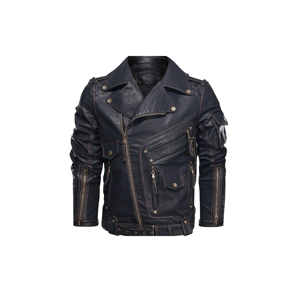 Leather Jackets Men Autumn Popular Style Men Leather Jacket Wholesale Fashion Cool Zipper Pu Leather Jackets For Men