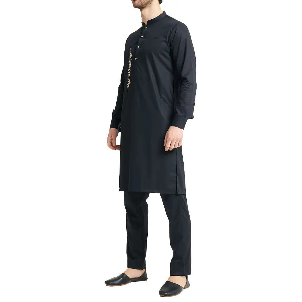 Modern Kuwait Style Solid Color Thobes Jubbah For Mens 2024 High Quality Daffah Islamic Clothing Manufacturer