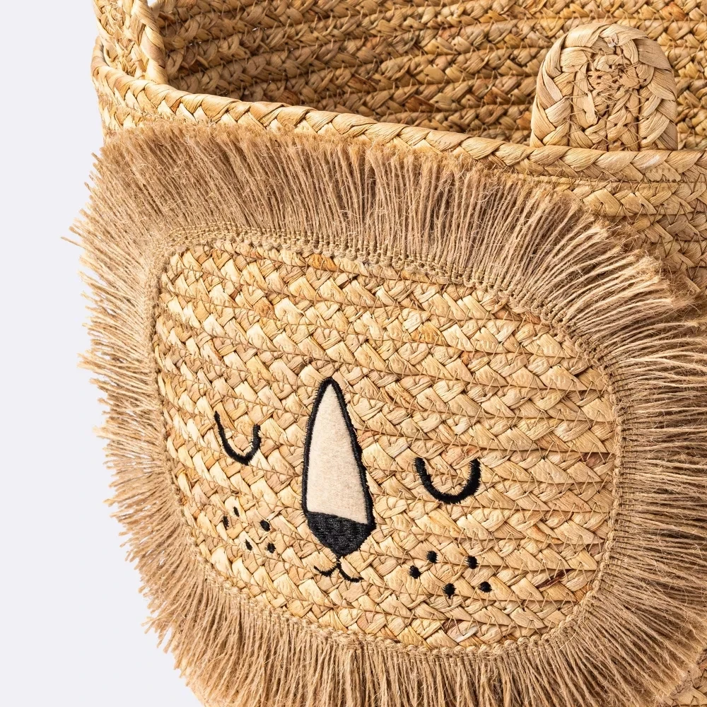 Hot Item Wicker Woven Seagrass Basket Wicker Laundry Baskets Cute Animals Design Kids & Teen Storage Basket For Baby Room Decor